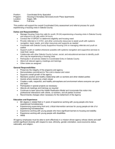 Position: Coordinated Entry Specialist Program: Housing