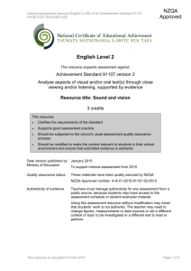 Level 2 English internal assessment resource