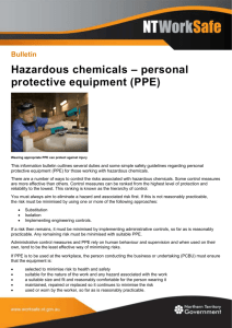 Hazardous chemicals * personal protective