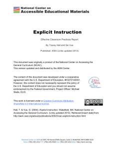 Explicit Instruction - National Center on Accessible Educational