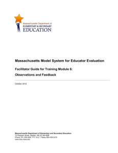 MA Model System Training Module 6: Observations and Feedback