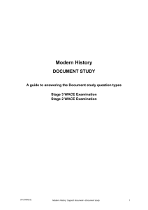 Modern History DOCUMENT STUDY A guide to answering the