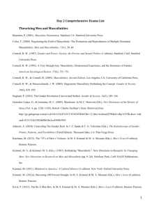 Day 2 Comprehensive Exams List Theorizing Men and Masculinities