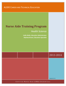 Nurse Aide Training Program - Alabama Department of Education