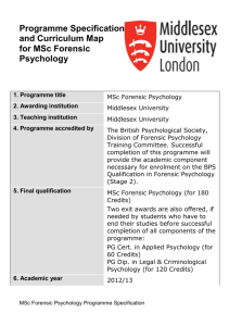 Forensic Psychology - MSc