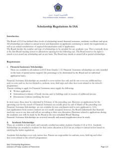 Scholarship Regulations At IAA