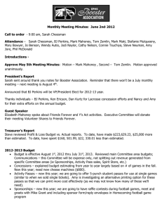 Monthly Meeting Minutes: June 2nd, 2012 Call to order