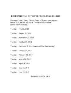 Board meeting dates 2014-2015 - Marengo