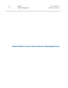 Model Water Conservation Plan for Municipal Users