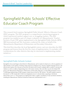 Springfield Public Schools` Effective Educator Coach Program