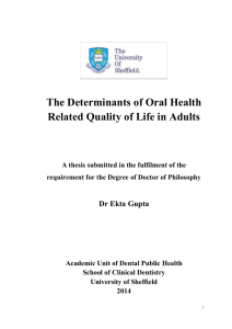 The determinants of oral health related quality of life in adults