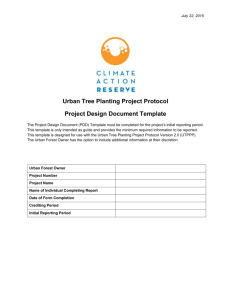 (PDD) Template – Urban Tree Planting Projects