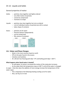 13.1 Water and Phase Changes