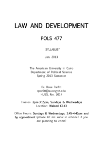 “law & development”? - AUC Web - The American University in Cairo