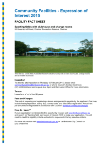 Community Facilities - Expression of Interest 2015