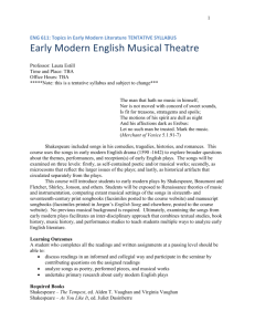 Early Modern English Musical Theater