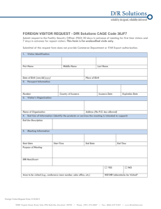 Foreign Visitor Request form