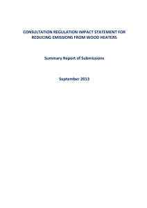 Consultation Regulation Impact Statement for Reducing Emissions
