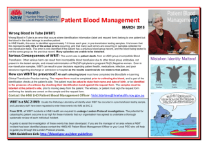 Patient Blood Management MArch 2015 Wrong Blood in