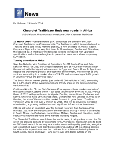 Chevrolet Trailblazer finds new roads in Africa - GM Media