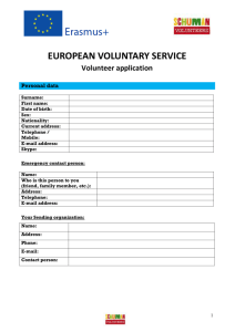 EUROPEAN VOLUNTARY SERVICE