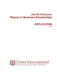 Jane M. Klausman Women in Business - Zonta Club Ulm