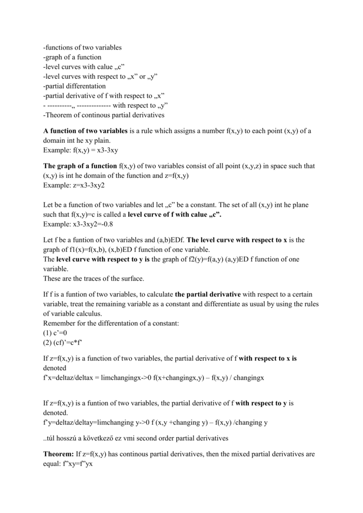 Functions Of Two Variables Graph Of A Function