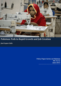 Pakistan: Path to Rapid Growth and Job Creation