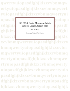 ISD 2754, Cedar Mountain Public Schools Local Literacy Plan