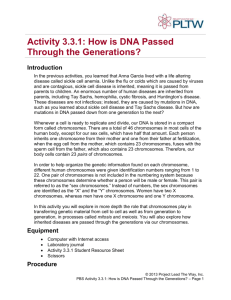 Activity 3.3.1: How is DNA Passed Through the Generations?