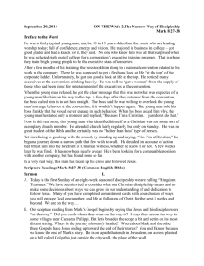 The Narrow Way of Discipleship