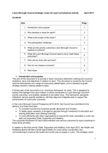 Luton Borough Council strategic vision for sport and physical activity