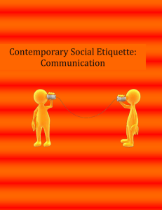 Contemporary Social Etiquette: Communication