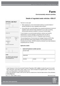 Details of regulated waste vehicles - ERA 57