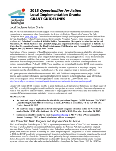 Grant Guidelines - Lake Champlain Basin Program