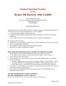 Bruker D8 with Vantec 2-Dimensional Detector using GADDS