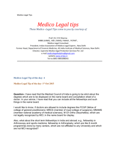 Medico Legal Tips - delhi psychiatric socity