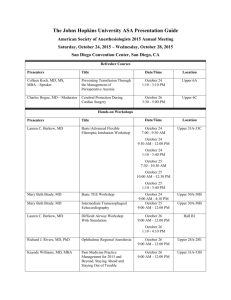 2015 ASA Table of Presentations