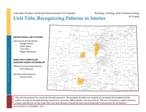 Recognizing Patterns in Stories - Colorado Department of Education