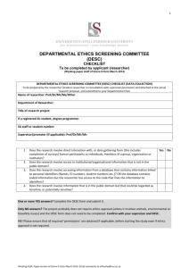 departmental ethics screening committee (desc)