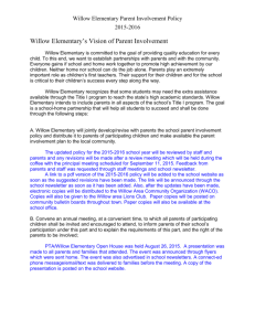 Willow Elementary Parent Involvement Policy