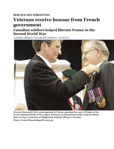 Veterans receive honour from French government