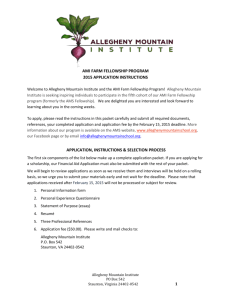 AMIFellow-2015Instructions - Allegheny Mountain School