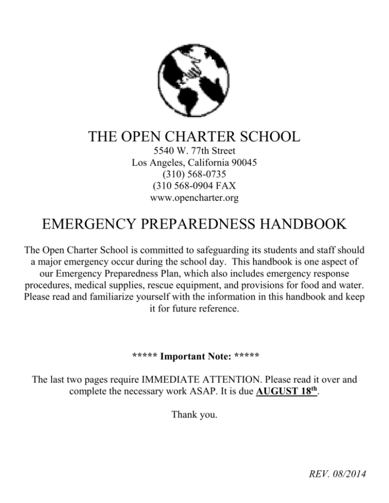 Open`s Emergency Handbook Open Charter School