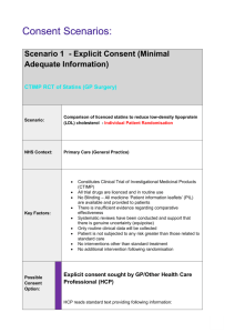 Scenarios for simplified consent