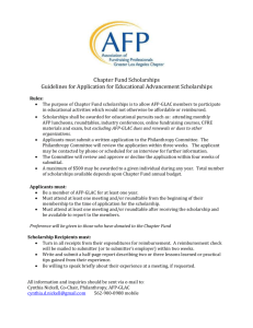 Chapter Fund Scholarships Guidelines for Application for