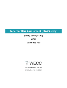 Inherent Risk Assessment Survey - Western Electricity Coordinating