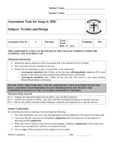 Assessment Task for Year / Stage / Subject**