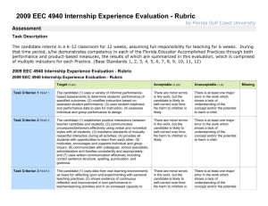 Internship Experience Evaluation Instrument
