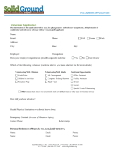 Volunteer Application